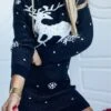 Women‘s Christmas Sweater Dress Jumper Dress Winter Dress Warm Geometric Print Deer Outdoor Christmas Casual Daily Crew Neck Long Sleeve 2023 Loose Fit Black Red Green S M L XL XXL -Tesla Style fbdgtv1694165715930