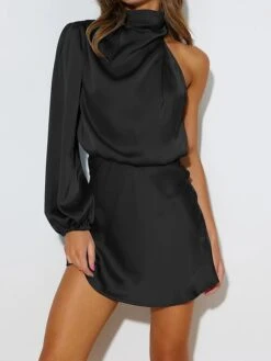 Women‘s Christmas Party Dress Homecoming Dress Satin Dress Wedding Guest Dress Mini Dress Black Light Green Blue Long Sleeve Pure Color Ruched Spring Fall Winter High Neck Fashion Winter Dress 13 Women‘s Christmas Party Dress Homecoming Dress Satin Dress Wedding Guest Dress Mini Dress Black Light Green Blue Long Sleeve Pure Color Ruched Spring Fall Winter High Neck Fashion Winter Dress -Tesla Style femmze1694586302463