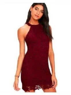 Women‘s Party Dress Lace Dress A Line Dress Midi Dress White Yellow Wine Sleeveless Pure Color Spring Summer Casual Daily 2023 S M L XL XXL XXXL -Tesla Style fercpm1609120524323