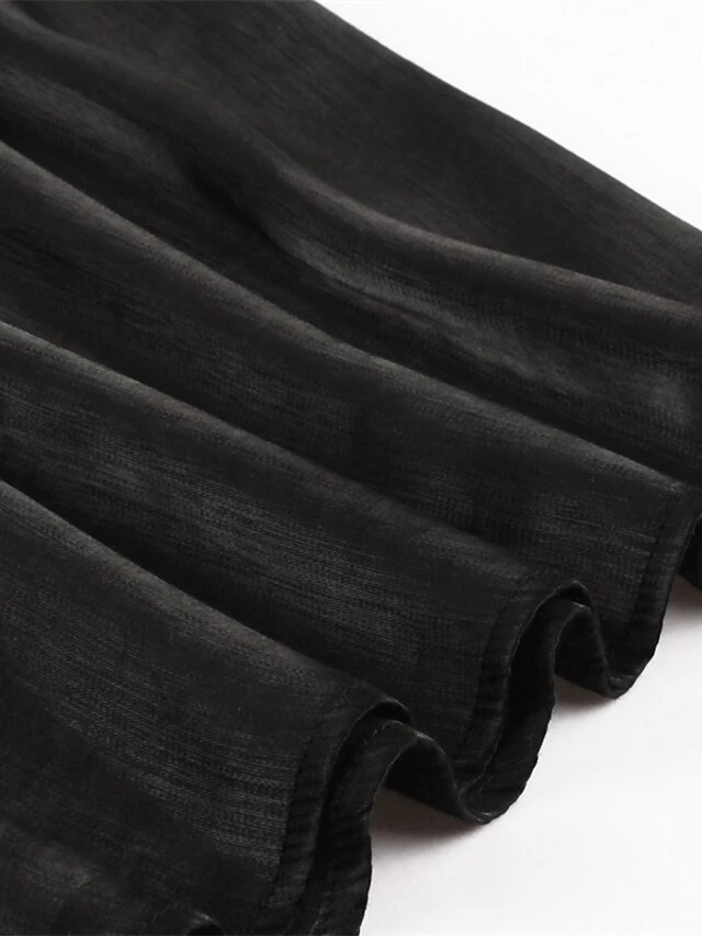 Women's Party Dress Velvet Dress Swing Dress Midi Dress Black Sleeveless Pure Color Ruched Fall Winter Autumn Spaghetti Strap Fashion Party Vacation Spring Dress 2023 S M L XL 8 Women's Party Dress Velvet Dress Swing Dress Midi Dress Black Sleeveless Pure Color Ruched Fall Winter Autumn Spaghetti Strap Fashion Party Vacation Spring Dress 2023 S M L XL - Image 6