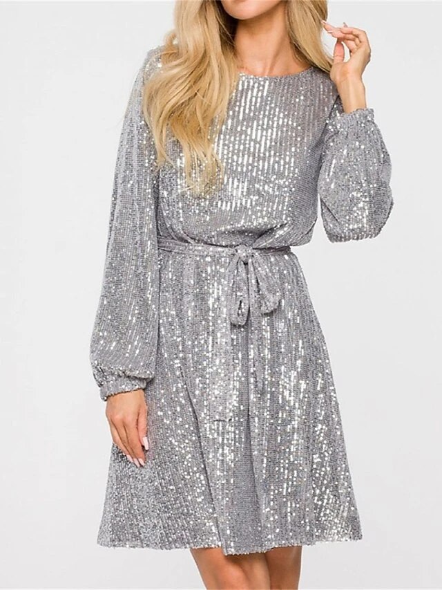 Women‘s Party Dress Sequin Dress Homecoming Dress Cocktail Dress Midi Dress Black Champagne Pink Long Sleeve Pure Color Sparkly Glitter Lace Up Fall Winter Autumn Crew Neck Wedding Guest 12 Women‘s Party Dress Sequin Dress Homecoming Dress Cocktail Dress Midi Dress Black Champagne Pink Long Sleeve Pure Color Sparkly Glitter Lace Up Fall Winter Autumn Crew Neck Wedding Guest - Image 10