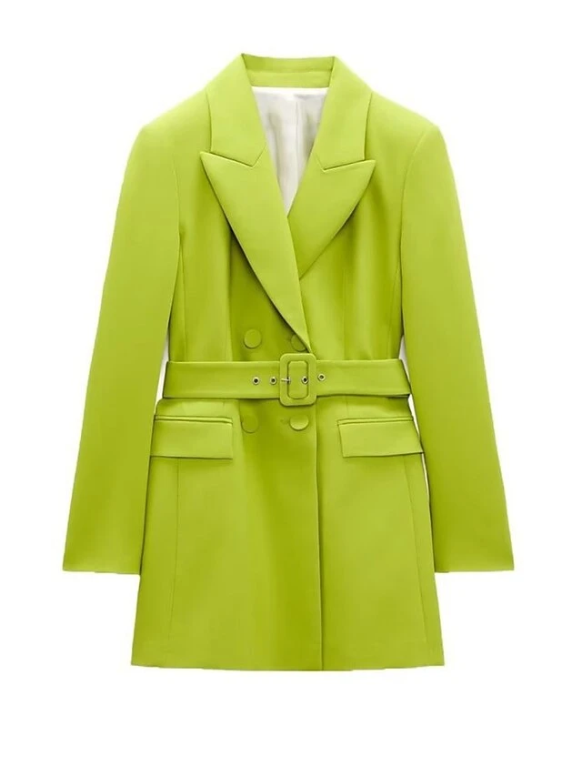 Women's Work Dress Blazer Dress Semi Formal Dress Fashion Office Daily Workfashion Mini Dress Button Pocket Shirt Collar Long Sleeve Plain Loose Fit Black Green Fall S M L 5 Women's Work Dress Blazer Dress Semi Formal Dress Fashion Office Daily Workfashion Mini Dress Button Pocket Shirt Collar Long Sleeve Plain Loose Fit Black Green Fall S M L - Image 3