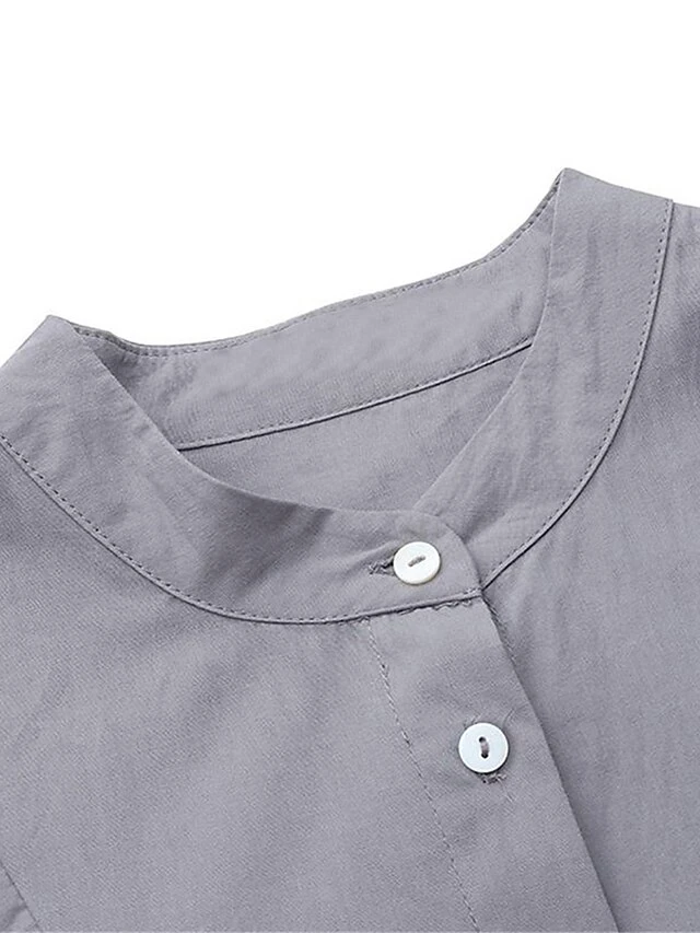 Women's Work Dress Swing Dress Semi Formal Dress Fashion Long Dress Maxi Dress Ruched Button Crew Neck Long Sleeve Plain Loose Fit Wine Blue Green Fall Winter S M L XL XXL 10 Women's Work Dress Swing Dress Semi Formal Dress Fashion Long Dress Maxi Dress Ruched Button Crew Neck Long Sleeve Plain Loose Fit Wine Blue Green Fall Winter S M L XL XXL - Image 8