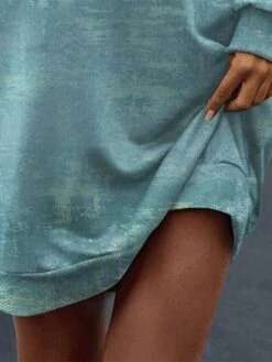 Women's Casual Dress Sweatshirt Dress Mini Dress Warm Fashion Outdoor Vacation Going Out Crew Neck Print Floral Regular Fit Green S M L XL XXL -Tesla Style fmmjly1696942674219