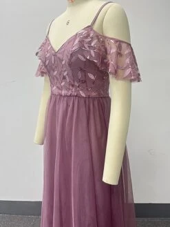 Women‘s Prom Dress Party Dress Sequin Dress Long Dress Maxi Dress Pink Short Sleeve Pure Color Sparkly Glitter Sequins Fall Winter Autumn Spaghetti Strap Fashion Wedding Guest Evening Party -Tesla Style fmoerx1693535470847