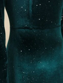 Women‘s Cocktail Party Dress Wedding Guest Dress Velvet Dress Feather Dress Maxi Long Dress Dark Green Long Sleeve Pure Color Fall Spring One Shoulder Elegant Winter Dress 2023 S M L XL XXL XXXL -Tesla Style fopvar1639828070418