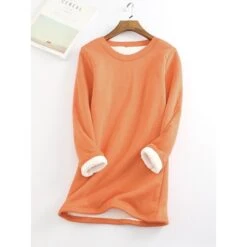 Women's Casual Dress Sweatshirt Dress Winter Dress Mini Dress Teddy Fleece Home Daily Going Out Basic Casual Crew Neck Long Sleeve Regular Fit Wine Red Big Red Black Color S M L XL XXL Size -Tesla Style frikwc1631010397265