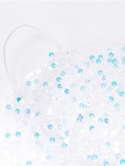 Women‘s Party Dress Sequin Dress Homecoming Dress Mini Dress White Sleeveless Pure Color Sparkly Glitter Sequins Spring Fall Winter Spaghetti Strap Fashion Wedding Guest Birthday Vacation Loose -Tesla Style friwly1693535465699