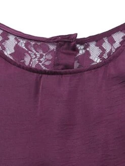 Women's Work Dress Casual Dress Sheath Dress Fashion Winter Dress Daily Mini Dress Lace Ruched Crew Neck Long Sleeve Plain Regular Fit Purple Fall Winter S M L XL -Tesla Style fsksqu1695636088238