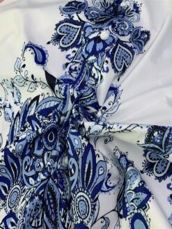 Women's Work Dress Semi Formal Dress A Line Dress Fashion Midi Dress Print V Neck Long Sleeve Floral Regular Fit Blue Summer Spring S M L XL -Tesla Style fsxblt1690857098835