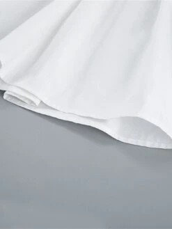 Women's Work Dress Casual Dress White Dress Fashion Daily Puff Sleeve Mini Dress Ruched Button V Neck 3/4 Length Sleeve Plain Regular Fit White Fall Winter S M L -Tesla Style fwmqlj1695645264762