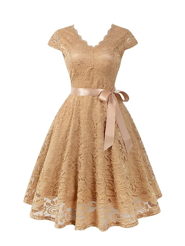 Women‘s Homecoming Party Dress Wedding Guest Dress Knee Length Dress Black Pink Navy Blue Beige Short Sleeve Pure Color Backless Lace Spring Summer Strapless Party Elegant Party Slim 2022 S M L XL XXL 5 Women‘s Homecoming Party Dress Wedding Guest Dress Knee Length Dress Black Pink Navy Blue Beige Short Sleeve Pure Color Backless Lace Spring Summer Strapless Party Elegant Party Slim 2022 S M L XL XXL - Image 3