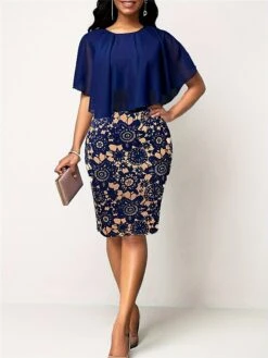 Women's Work Dress Sheath Dress Semi Formal Dress Fashion Midi Dress Print Crew Neck Half Sleeve Floral Slim Pink Navy Blue Fall S M L XL XXL 19 Women's Work Dress Sheath Dress Semi Formal Dress Fashion Midi Dress Print Crew Neck Half Sleeve Floral Slim Pink Navy Blue Fall S M L XL XXL -Tesla Style fzhjcx1693819980125