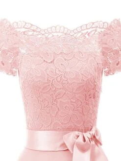 Women‘s Homecoming Party Dress Wedding Guest Dress Knee Length Dress White Pink Wine Navy Blue Short Sleeve Pure Color Plus High Low Bow Spring Summer Off Shoulder Elegant Formal 2022 S M L XL XXL -Tesla Style gaofwx1631586791354