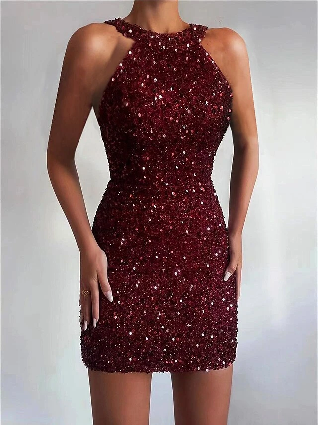 Women's Party Dress Sequin Dress Homecoming Dress Mini Dress Black White Pink Sleeveless Multicolor Sequins Summer Crew Neck Party Birthday Spring Dress 2023 S M L XL 2XL 5 Women's Party Dress Sequin Dress Homecoming Dress Mini Dress Black White Pink Sleeveless Multicolor Sequins Summer Crew Neck Party Birthday Spring Dress 2023 S M L XL 2XL - Image 3