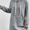 Women's Casual Dress Hoodie Dress Mini Dress Fashion Daily Outdoor Vacation Going Out Crew Neck Pocket Pure Color Pure Color Loose Fit Gray S M L XL XXL -Tesla Style gdqdvb1693555704945