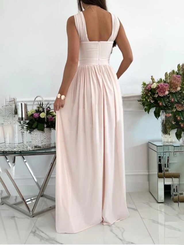 Women‘s Party Dress Homecoming Dress Long Dress Maxi Dress Black Pink Fuchsia Sleeveless Pure Color Backless Spring Summer V Neck 2023 S M L XL XXL 4 Women‘s Party Dress Homecoming Dress Long Dress Maxi Dress Black Pink Fuchsia Sleeveless Pure Color Backless Spring Summer V Neck 2023 S M L XL XXL - Image 2