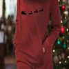 Women's Casual Dress Christmas Dress Sweatshirt Dress Santa Claus Ugly Christmas Pocket Print Crew Neck Mini Dress Fashion Streetwear Outdoor Christmas Long Sleeve Loose Fit Dark Red Red Burgundy -Tesla Style gfsapi1694675788352