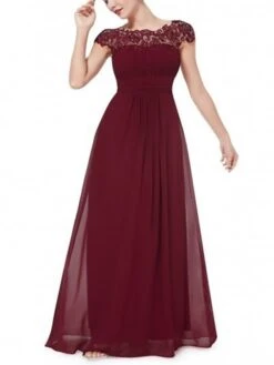 Women's Party Dress Chiffon Dress Long Dress Maxi Dress Black Wine Royal Blue Short Sleeve Pure Color Lace Summer Crew Neck Fashion 2023 S M L XL XXL 11 Women's Party Dress Chiffon Dress Long Dress Maxi Dress Black Wine Royal Blue Short Sleeve Pure Color Lace Summer Crew Neck Fashion 2023 S M L XL XXL -Tesla Style gfuqfn1664438870608