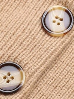 Women's Sweater Dress Jumper Dress Casual Dress Mini Dress Warm Pure Color Outdoor Casual Daily Going Out Lapel Long Sleeve Button 2023 Loose Fit Khaki S M L -Tesla Style ggeajv1695106690470