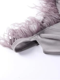 Women‘s Party Dress Corset Dress Feather Dress Homecoming Dress Black Dress Mini Dress Purple Gray Sleeveless Pure Color Backless Summer Spring Off Shoulder Fashion Evening Party 2023 -Tesla Style ggecxf1672986698837