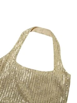 Women's Party Dress Sequin Dress Cocktail Dress Long Dress Maxi Dress Gold Sleeveless Pure Color Sequins Summer Spring Fall Halter Neck Fashion Party Birthday Wedding Guest Slim 2023 S M L XL -Tesla Style ggvwny1677574437091