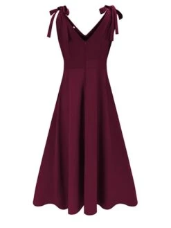 Women‘s Prom Party Dress Swing Dress Long Dress Maxi Dress Green Wine Khaki Sleeveless Pure Color Ruched Spring Summer V Neck Party Wedding Guest Loose Fit 2023 S M L XL -Tesla Style ggzjdc1650943480206