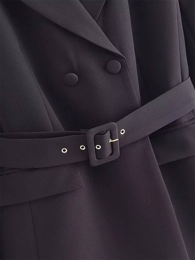 Women's Work Dress Blazer Dress Semi Formal Dress Fashion Office Daily Workfashion Mini Dress Button Pocket Shirt Collar Long Sleeve Plain Loose Fit Black Green Fall S M L 11 Women's Work Dress Blazer Dress Semi Formal Dress Fashion Office Daily Workfashion Mini Dress Button Pocket Shirt Collar Long Sleeve Plain Loose Fit Black Green Fall S M L - Image 9