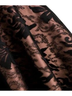 Women‘s Halloween Dress Party Dress Corset Dress Lace Dress Midi Dress Black White Wine Sleeveless Floral Lace Spring Fall Winter Cold Shoulder Party Party 2023 S M L XL XXL -Tesla Style gjbtli1675328222984