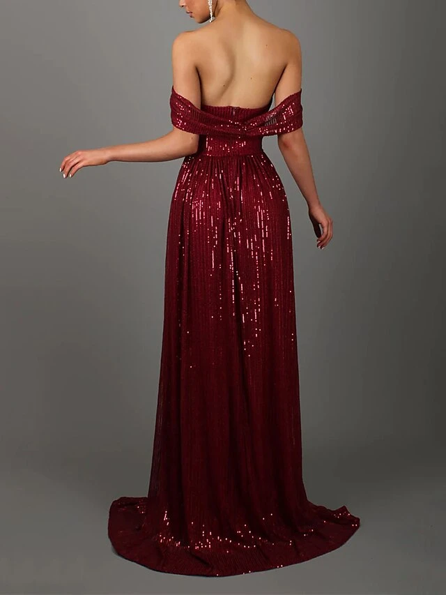 Women's Prom Dress Party Dress Sequin Dress Long Dress Maxi Dress Pink Wine Blue Short Sleeve Pure Color Sequins Summer Spring Off Shoulder Party Wedding Guest Birthday Evening Party Slim 2023 S M L 8 Women's Prom Dress Party Dress Sequin Dress Long Dress Maxi Dress Pink Wine Blue Short Sleeve Pure Color Sequins Summer Spring Off Shoulder Party Wedding Guest Birthday Evening Party Slim 2023 S M L - Image 6