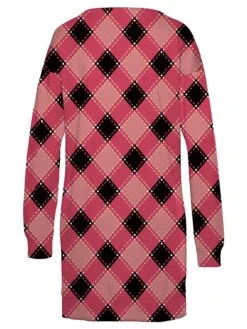 Women's Casual Dress Sweatshirt Dress Winter Dress Plaid Pocket Print Crew Neck Mini Dress Fashion Streetwear Outdoor Daily Long Sleeve Loose Fit Red Fall Winter S M L XL XXL -Tesla Style gpetpe1694502404844