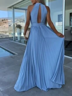 Women's Long Dress Maxi Dress Party Dress Casual Dress Summer Dress Pure Color Streetwear Casual Outdoor Holiday Going Out Ruched Pleated Sleeveless Halter Neck Dress Slim Pink Blue Summer Spring S M 22 Women's Long Dress Maxi Dress Party Dress Casual Dress Summer Dress Pure Color Streetwear Casual Outdoor Holiday Going Out Ruched Pleated Sleeveless Halter Neck Dress Slim Pink Blue Summer Spring S M -Tesla Style gqqzkg1685072343096