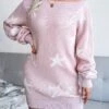 Women's Casual Dress Sweatshirt Dress Winter Dress Mini Dress Ribbed Daily Date Going Out Fashion Modern Boat Neck Long Sleeve 2023 Regular Fit Pink Sky Blue Khaki Color S M L Size -Tesla Style gqwydq1694591404805
