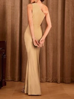 Women‘s Prom Dress Party Dress Sequin Dress Long Dress Maxi Dress Black Champagne Sleeveless Pure Color Sparkly Glitter Sequins Spring Fall Winter One Shoulder Fashion Wedding Guest Birthday -Tesla Style grvtmf1692614587973