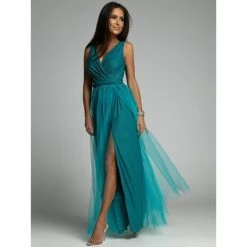 Women‘s Prom Party Dress Wedding Guest Sheath Dress Swing Dress Long Dress Maxi Dress Pink Purple Sleeveless Pure Color Mesh Winter Fall Spring V Neck Fashion Evening Party Slim 2023 S M L XL -Tesla Style gskwgi1676376840347