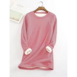 Women's Casual Dress Sweatshirt Dress Winter Dress Mini Dress Teddy Fleece Home Daily Going Out Basic Casual Crew Neck Long Sleeve Regular Fit Wine Red Big Red Black Color S M L XL XXL Size -Tesla Style gskxwf1631010404310