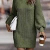 Women's Sweater Dress Jumper Dress Casual Dress Mini Dress Warm Pure Color Outdoor Casual Daily Going Out Turtleneck Long Sleeve 2023 Loose Fit Black White Pink S M L XL XXL
