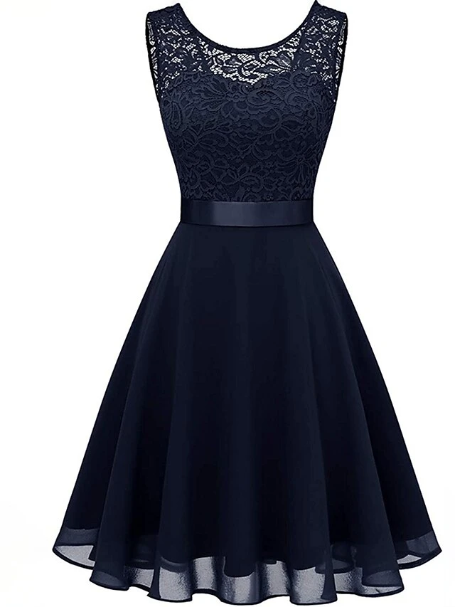 Women‘s Party Dress Lace Dress Knee Length Dress Pink Red Wine Dark Blue Red White Black Sleeveless Pure Color Lace Spring Summer Crew Neck Elegant 2022 XS S M L XL XXL XXXL 3 Women‘s Party Dress Lace Dress Knee Length Dress Pink Red Wine Dark Blue Red White Black Sleeveless Pure Color Lace Spring Summer Crew Neck Elegant 2022 XS S M L XL XXL XXXL