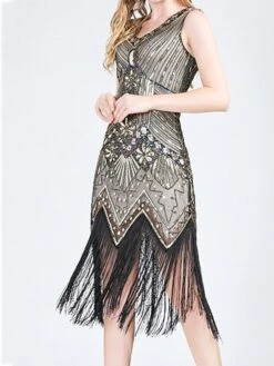 Women‘s Halloween Dress Retro 1920s Fringe Dress Midi Dress Party Outdoor Sequins Tassel Fringe Plain V Neck Sleeveless Regular Fit Summer Spring 2023 Claret Black S M L XL 29 Women‘s Halloween Dress Retro 1920s Fringe Dress Midi Dress Party Outdoor Sequins Tassel Fringe Plain V Neck Sleeveless Regular Fit Summer Spring 2023 Claret Black S M L XL -Tesla Style gzsgjx1677052186785