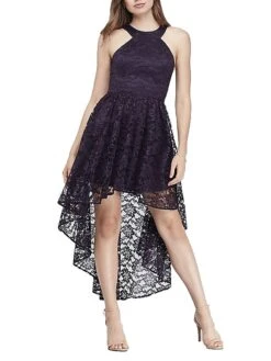 Women's Prom Dress Party Dress Wedding Guest Dress Long Dress Maxi Dress Wine Purple Sleeveless Pure Color Lace Spring Fall Winter Halter Neck Fashion Winter Dress Evening Party Wedding Guest 2023 S -Tesla Style gzxokd1692179376023