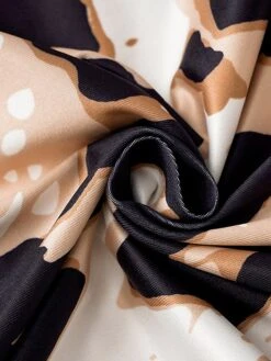 Women's Work Dress Sheath Dress Black Dress Fashion Midi Dress Split Print Turtleneck Long Sleeve Animal Leopard Slim Black White Yellow Fall S M L XL XXL -Tesla Style habeae1693299467193