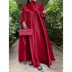 Women's Prom Dress Party Dress Satin Dress Long Dress Maxi Dress Black Yellow Pink Sleeveless Pure Color Ruched Summer Spring Fall Stand Collar Fashion Birthday Evening Party Wedding Guest 2023 M -Tesla Style hbrjkp1673854317096