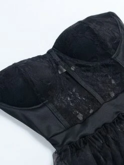 Women‘s Prom Party Dress Black Dress Long Dress Maxi Dress Red Sleeveless Pure Color Lace Winter Fall Autumn Strapless Party 2023 S M L XL XXL 3XL 4XL 5XL -Tesla Style hcpkgu1676616471156