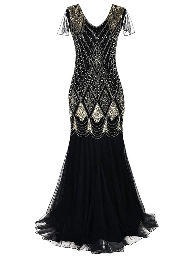 Women‘s Halloween Dress Lace Dress Vintage Dress Black Dress Long Dress Maxi Dress Burgundy Dark Green Sleeveless Plain Sequins Spring Fall Winter V Neck Fashion Evening Party 2023 8 Women‘s Halloween Dress Lace Dress Vintage Dress Black Dress Long Dress Maxi Dress Burgundy Dark Green Sleeveless Plain Sequins Spring Fall Winter V Neck Fashion Evening Party 2023 - Image 6