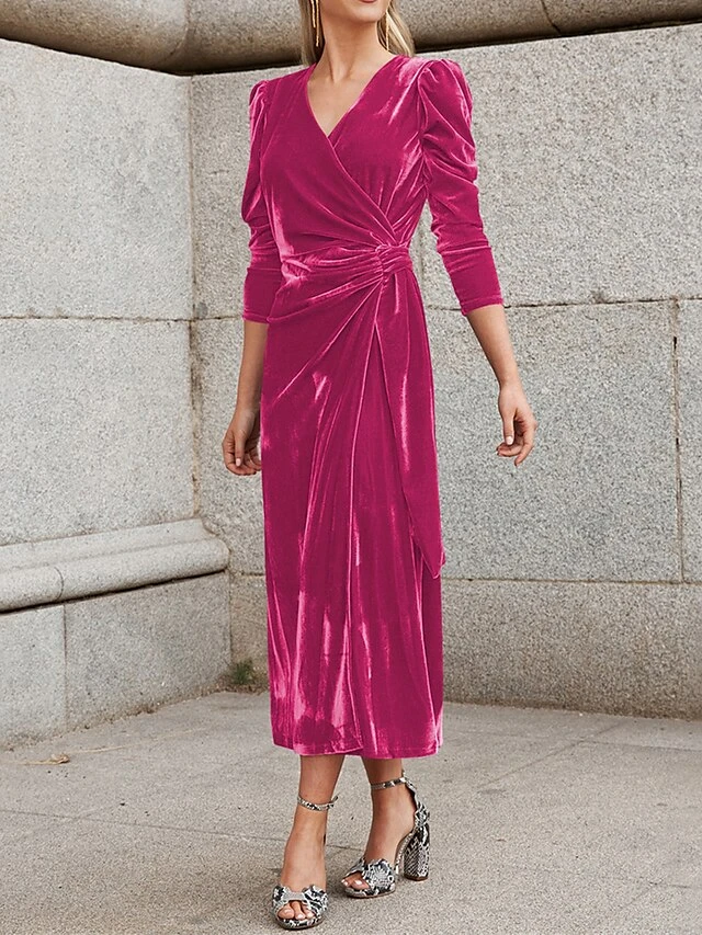 Women's Party Dress Velvet Dress Cocktail Dress Midi Dress Black Red Royal Blue Long Sleeve Pure Color Lace Up Spring Fall Winter V Neck Fashion Winter Dress Wedding Guest Vacation 2023 S M L XL 13 Women's Party Dress Velvet Dress Cocktail Dress Midi Dress Black Red Royal Blue Long Sleeve Pure Color Lace Up Spring Fall Winter V Neck Fashion Winter Dress Wedding Guest Vacation 2023 S M L XL - Image 11