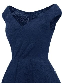 Women‘s Semi Formal Party Dress Homecoming Dress Lace Dress A Line Dress Knee Length Dress Pink Wine Khaki Sleeveless Pure Color Lace Winter Fall Off Shoulder Wedding Guest 2023 S M L XL XXL -Tesla Style hemibr1660213492648