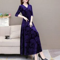 Women's Velvet Dress Homecoming Dress Empire Waist Dresses Long Dress Maxi Dress Black Wine Blue Long Sleeve Pure Color Ruched Spring Fall Winter V Neck Stylish Winter Dress Evening Party Wedding 21 Women's Velvet Dress Homecoming Dress Empire Waist Dresses Long Dress Maxi Dress Black Wine Blue Long Sleeve Pure Color Ruched Spring Fall Winter V Neck Stylish Winter Dress Evening Party Wedding -Tesla Style hfkvyx1656575644530