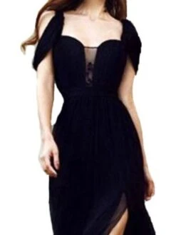 Women's Prom Party Dress Long Dress Maxi Dress Black Short Sleeve Pure Color Patchwork Spring Summer Square Neck Elegant Party 2023 S M L XL -Tesla Style hgfvby1634956293446