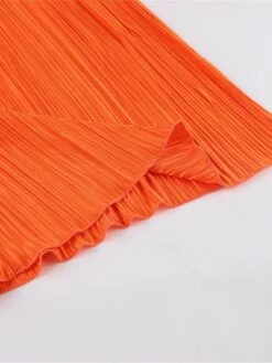 Women's Work Dress Sheath Dress Semi Formal Dress Fashion Daily Workfashion Long Dress Maxi Dress Ruched Pleated Crew Neck Long Sleeve Plain Slim Black Orange Fall Winter S M L -Tesla Style hhkeze1695645289526