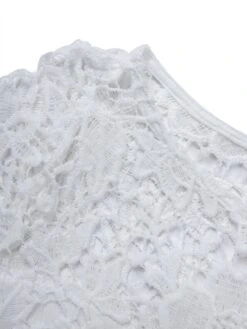 Women‘s Party Dress Wedding Guest Dress Lace Dress White Dress Knee Length Dress White 3/4 Length Sleeve Pure Color Lace Fall Spring Summer Crew Neck Party Party Vacation 2022 S M L XL -Tesla Style hijaxz1681717741230